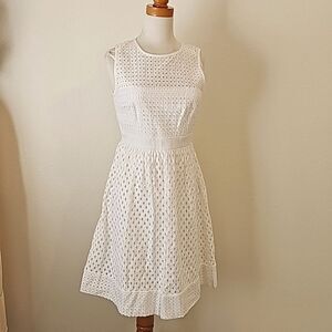 Eliza J white fully lined eyelet dress size 6